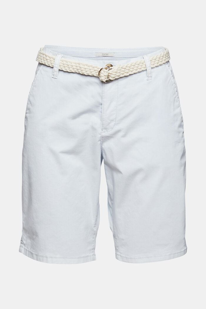Shorts with a woven belt, PASTEL BLUE, detail image number 3