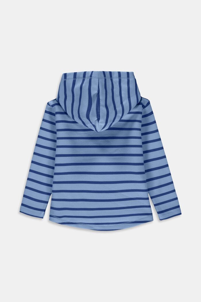 Striped cotton hoodie, BRIGHT BLUE, detail image number 1