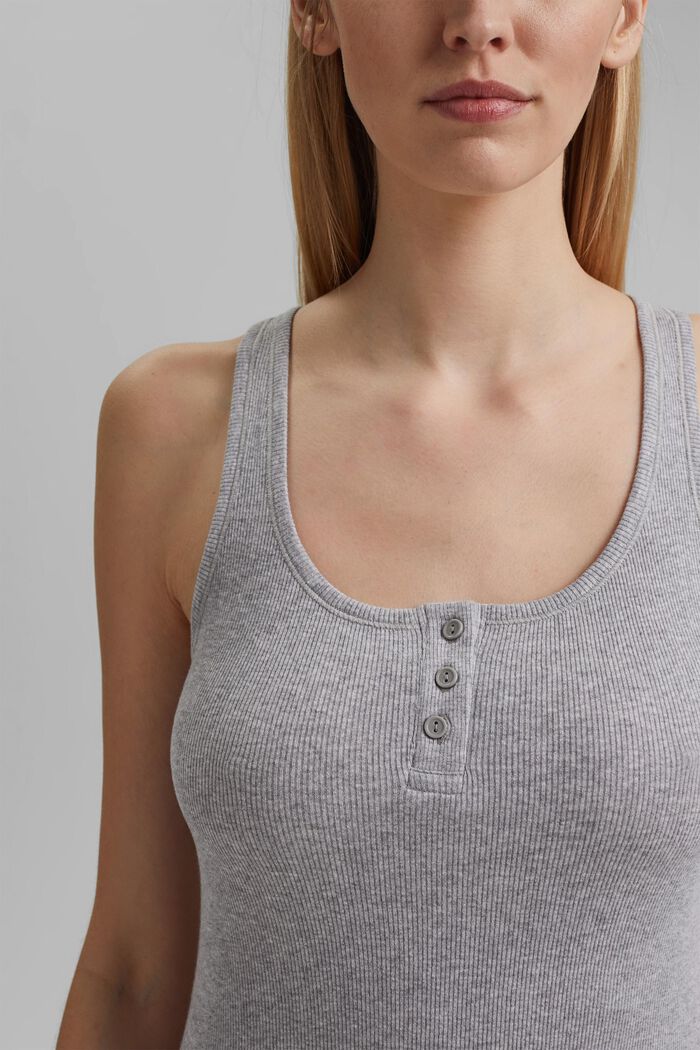 Fine-rib vest, organic cotton, MEDIUM GREY, detail image number 2