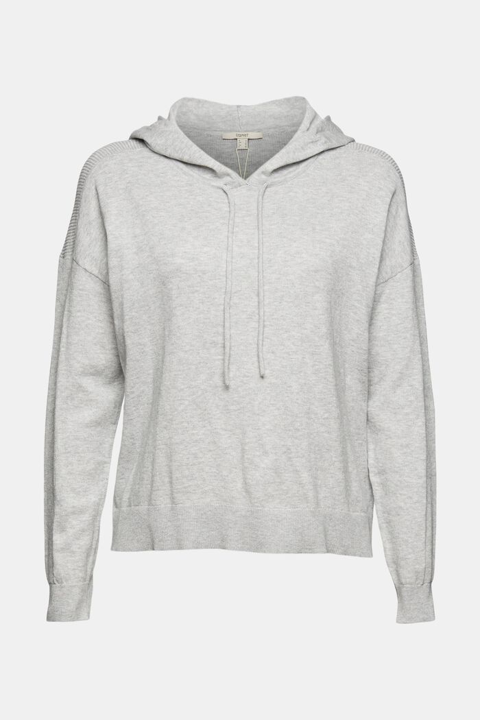Hooded jumper, 100% cotton, LIGHT GREY, detail image number 2