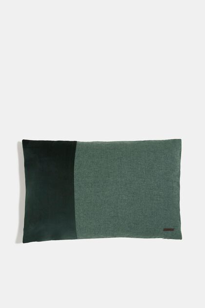 Mixed material cushion cover with micro-velvet