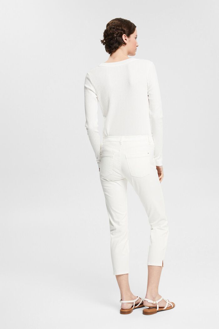 Stretchy capri-length trousers, WHITE, detail image number 3