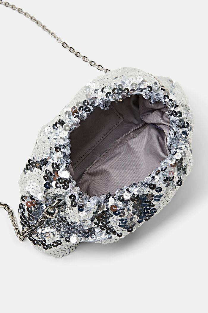 Small Sequin Pouch, SILVER, detail image number 3