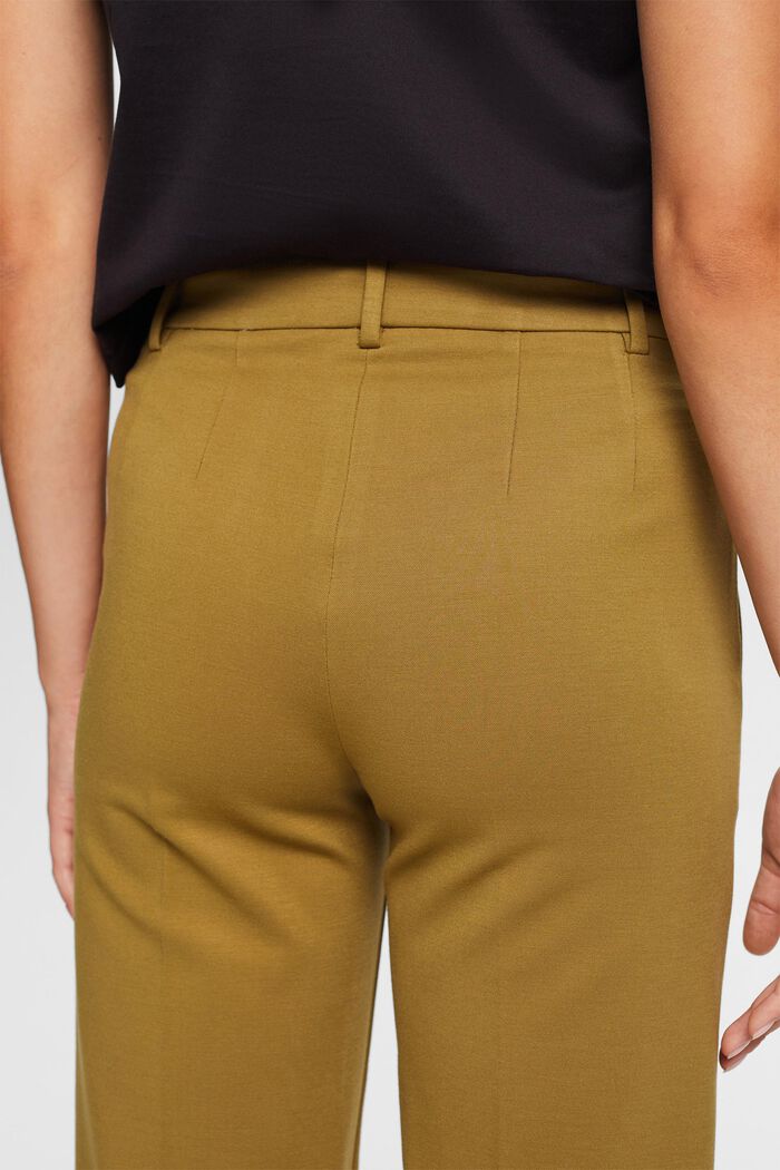 Punto jersey straight fit trousers, OLIVE, detail image number 4