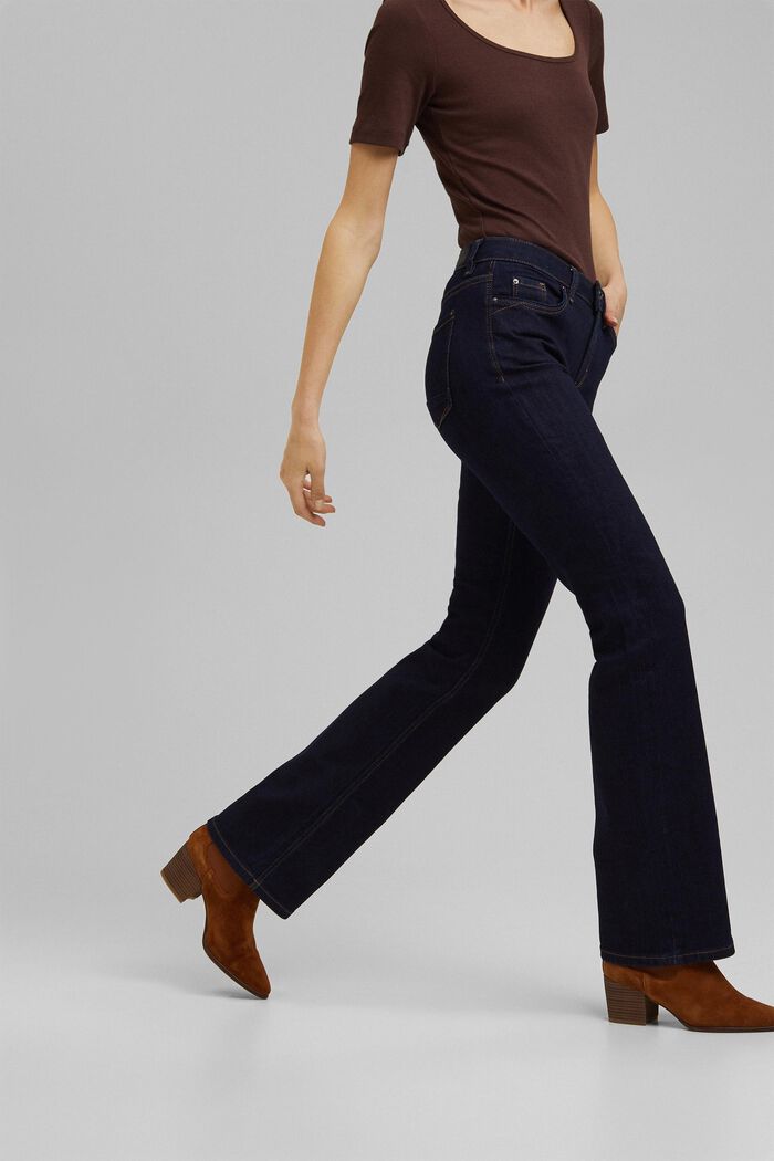 Basic bootcut jeans containing organic cotton, BLUE RINSE, detail image number 0