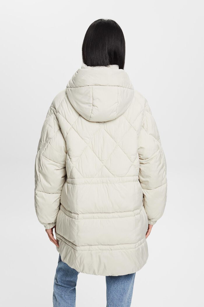 Recycled: quilted coat with hood, PASTEL GREY, detail image number 3