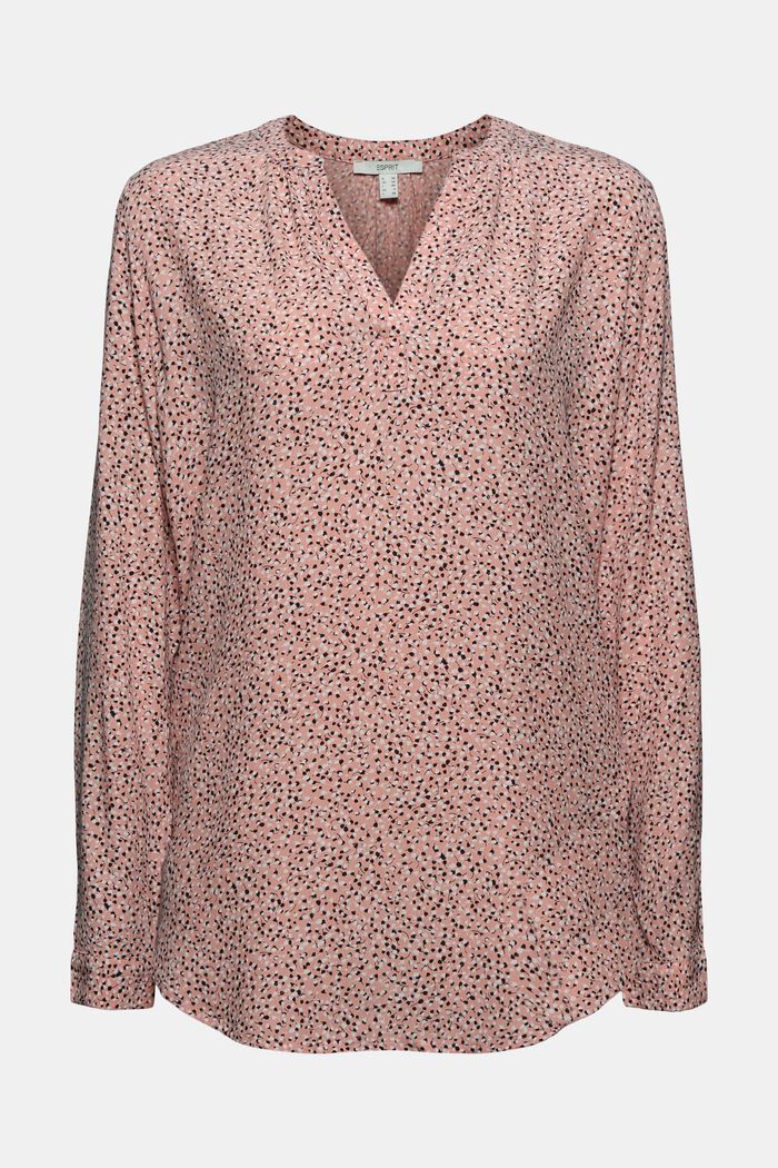 Patterned print blouse made of LENZING™ ECOVERO™, LIGHT PINK, detail image number 0