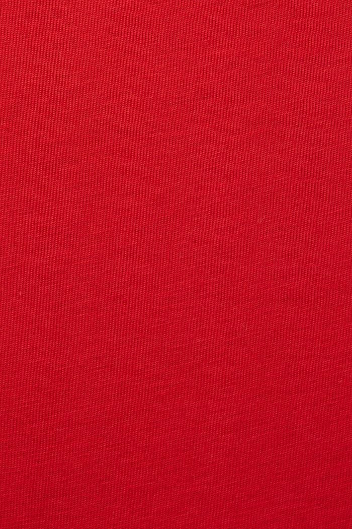 Pima Cotton-Jersey Crewneck T-Shirt, DARK RED, detail image number 6