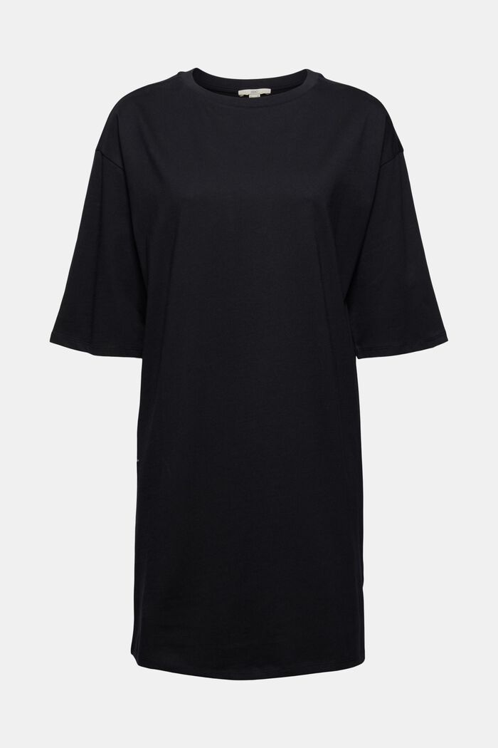 T-shirt dress made of 100% organic cotton, BLACK, detail image number 0