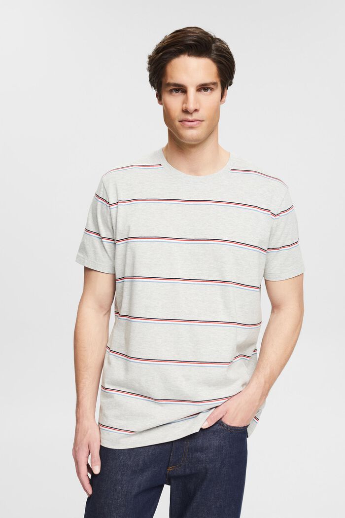 Jersey T-shirt with stripes, LIGHT GREY, detail image number 0