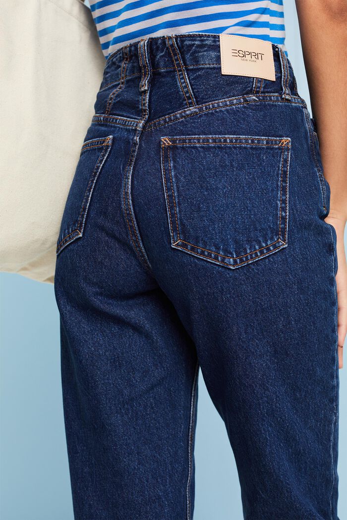 High-Rise Straight Jeans, BLUE DARK WASHED, detail image number 2
