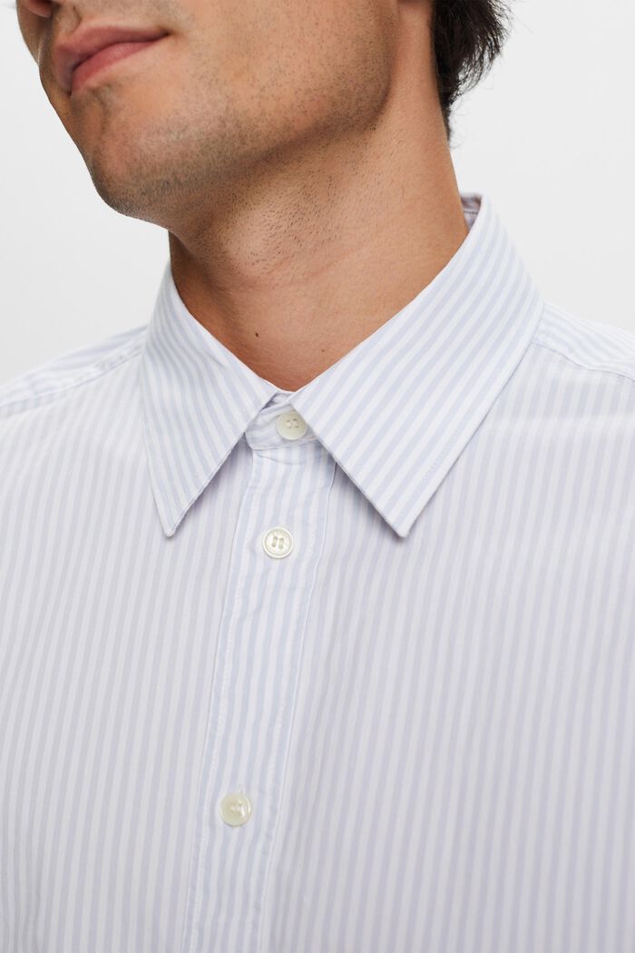 Striped Cotton Poplin Shirt, PASTEL BLUE, detail image number 1