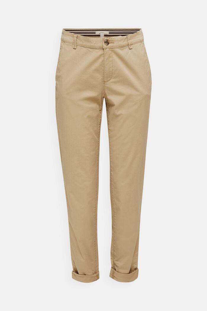 Stretch chinos with Lycra xtra life™, BEIGE, overview