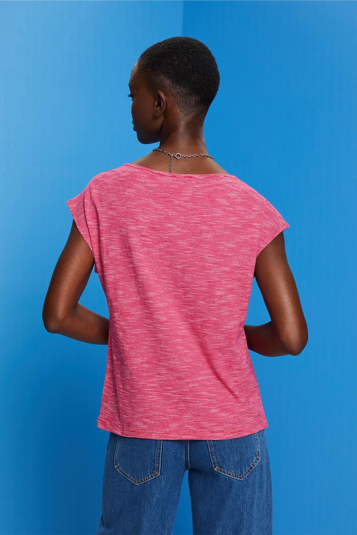 T-shirt with a keyhole neck, DARK PINK, detail image number 3