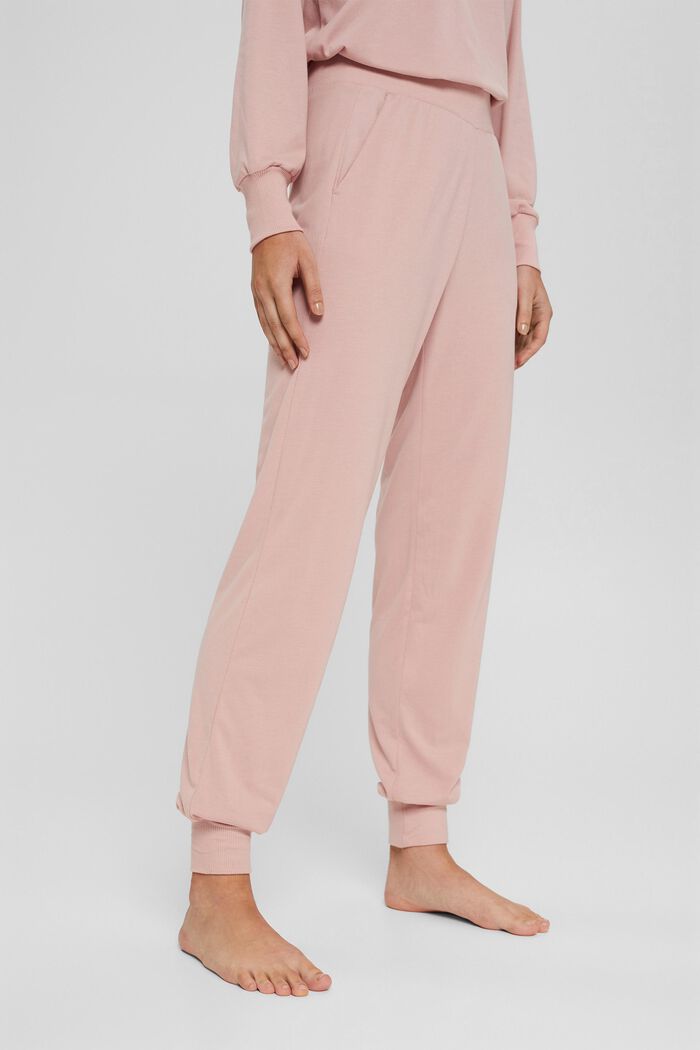 Jersey tracksuit bottoms containing TENCEL™, OLD PINK, detail image number 0
