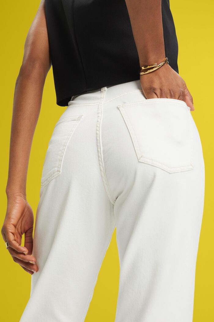 Straight leg cropped jeans, WHITE, detail image number 2