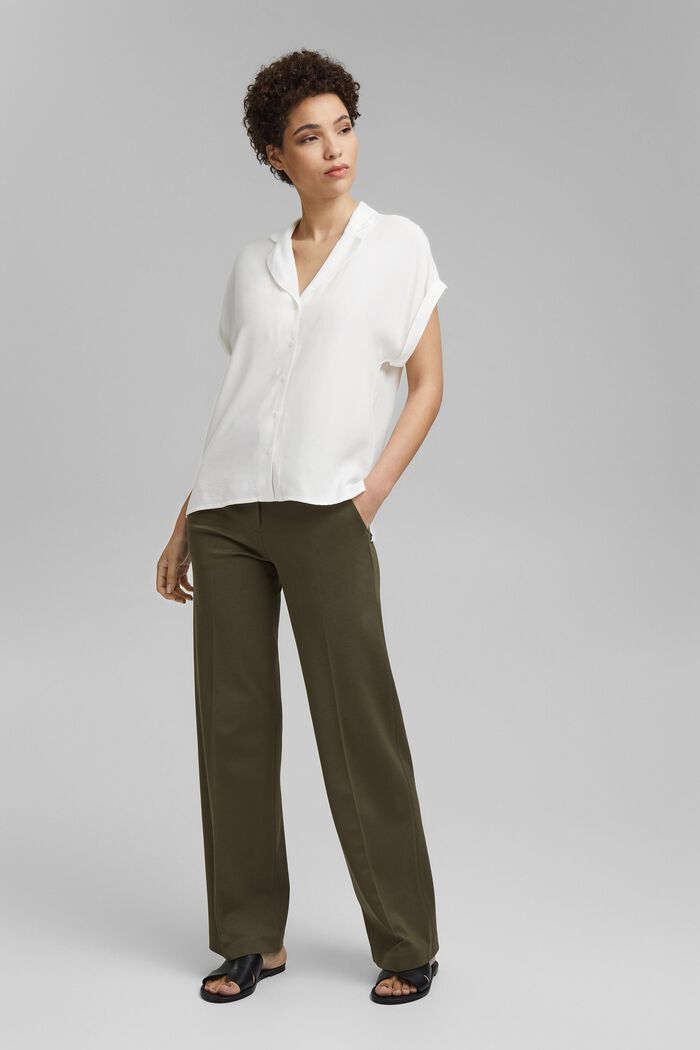 Blouse top with a pyjama-style collar, LENZING™ ECOVERO™, OFF WHITE, detail image number 6