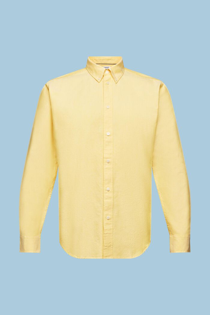 Cotton Poplin Shirt, YELLOW, detail image number 7