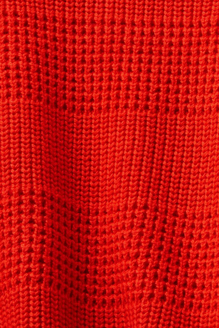 Structured Round Neck Sweater, RED, detail image number 5