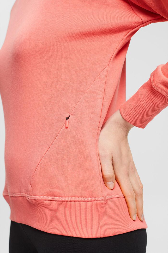 Made of recycled material: sweatshirt with zip pockets, CORAL, detail image number 5