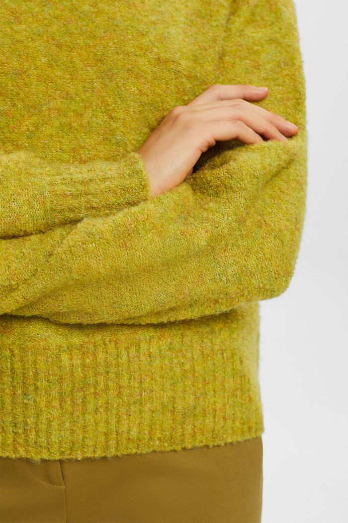 Fuzzy Mock Neck Sweater, PISTACHIO GREEN, detail image number 2