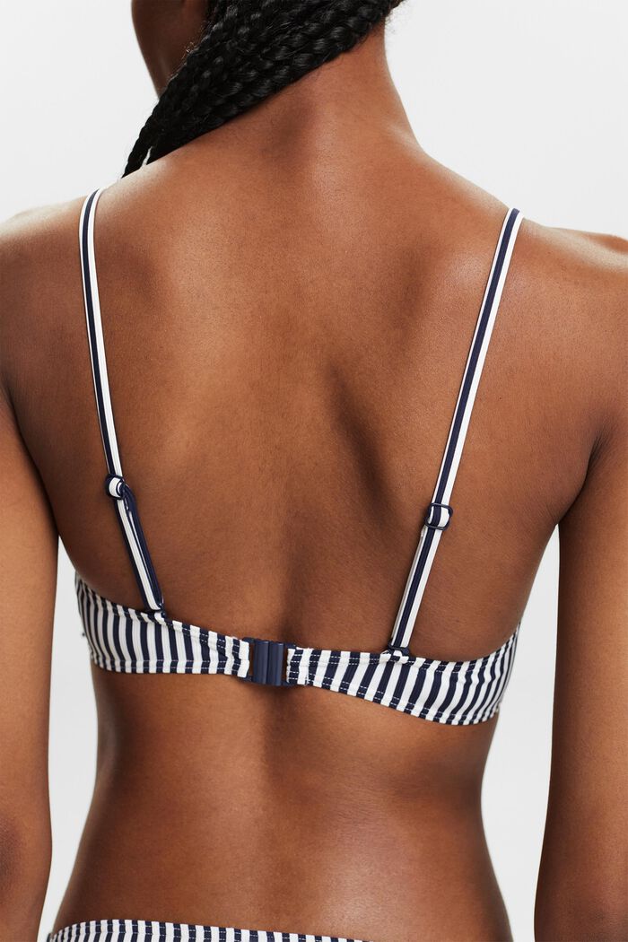 Striped Padded Bikini Top, NAVY, detail image number 4