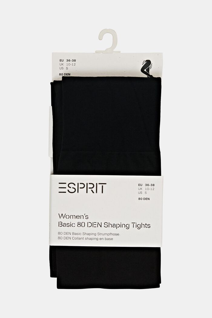 Tights with a shaping effect, 80 den, BLACK, detail image number 0