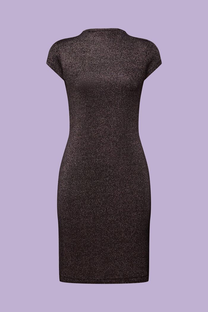 Metallic  Knit Mini Dress, BLACK, detail image number 7