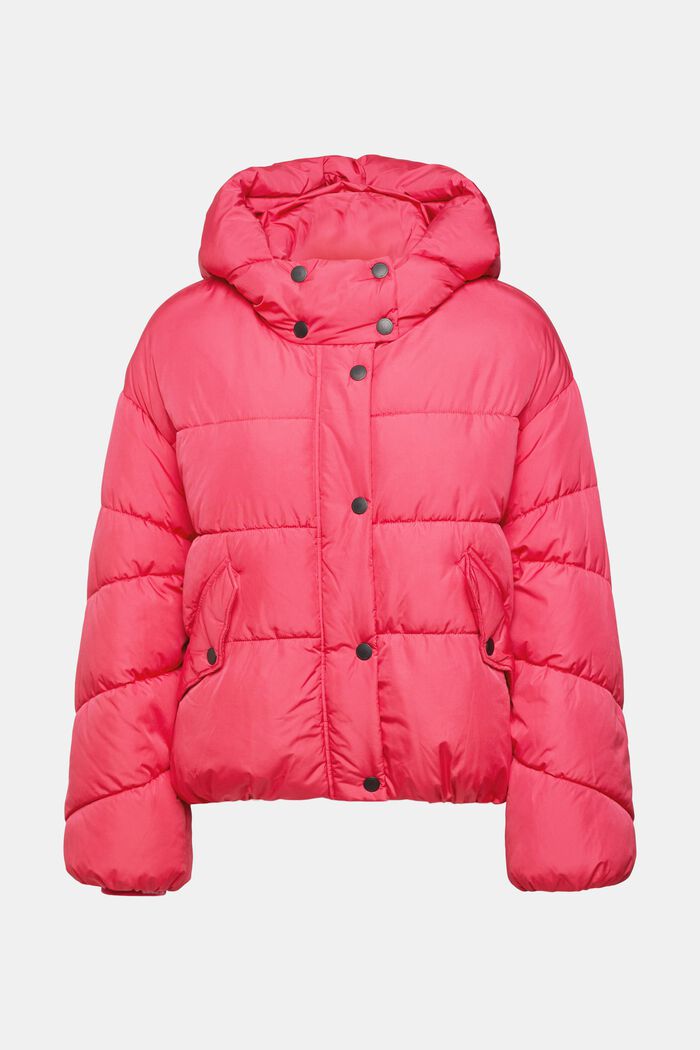 Colour block quilted jacket, PINK FUCHSIA, overview