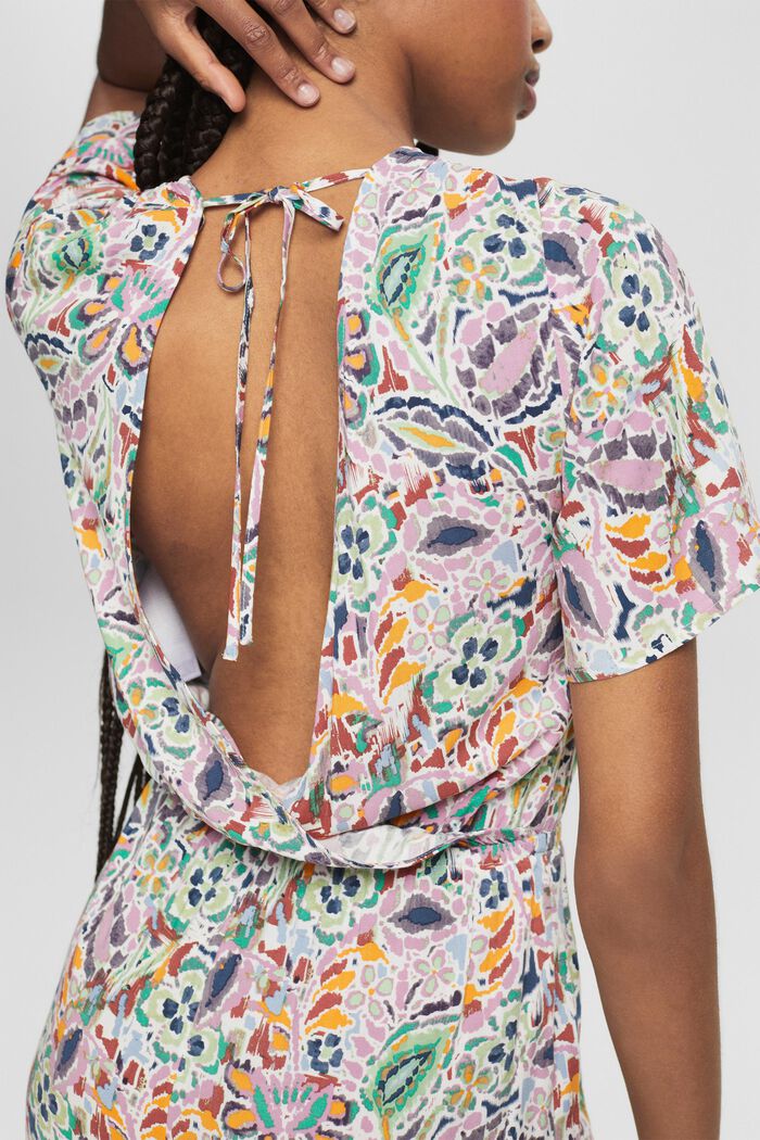 Playsuit with a colourful pattern, LENZING™ ECOVERO™, GREEN, detail image number 2