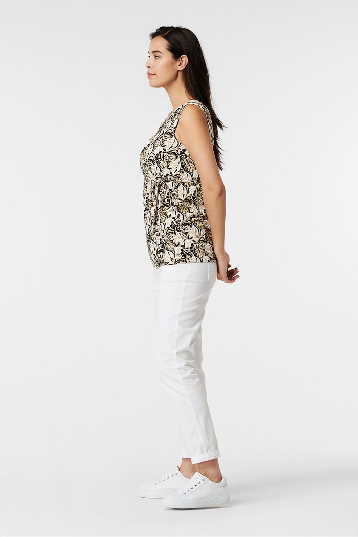 Shirt with floral pattern, BEIGE COLORWAY, detail image number 1