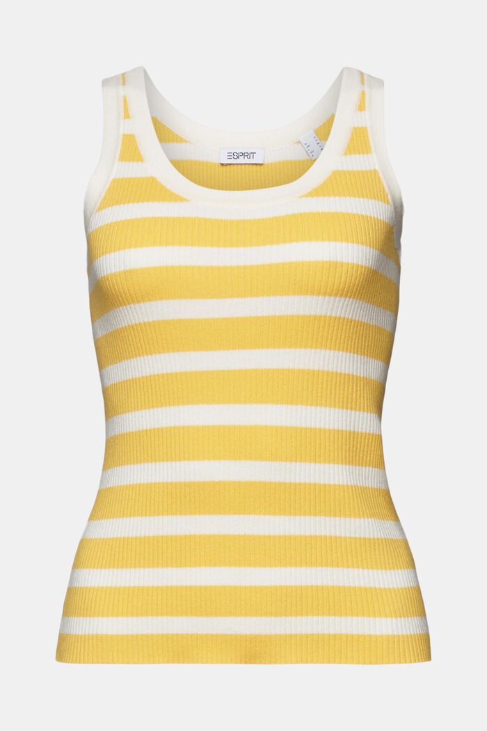 Striped Ribbed Tank Top, SUNFLOWER YELLOW, detail image number 6