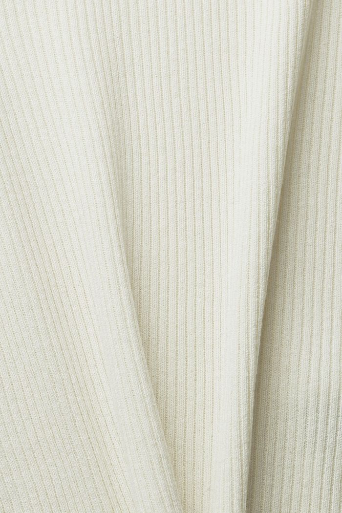 With linen: Top in a ribbed look, CREAM BEIGE, detail image number 4