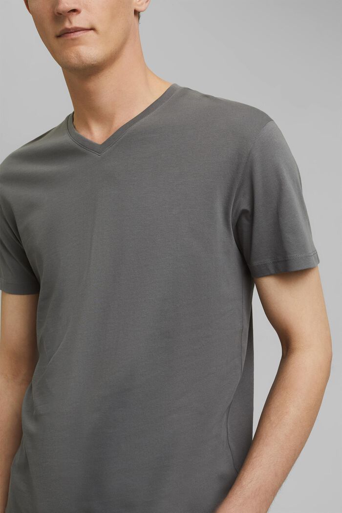 Jersey T-shirt in 100% cotton, DARK GREY, detail image number 1
