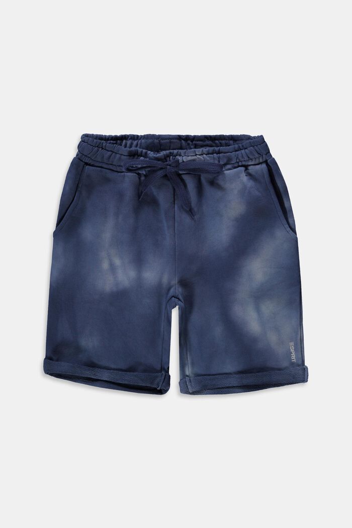 Batik sweat shorts, GREY BLUE, overview