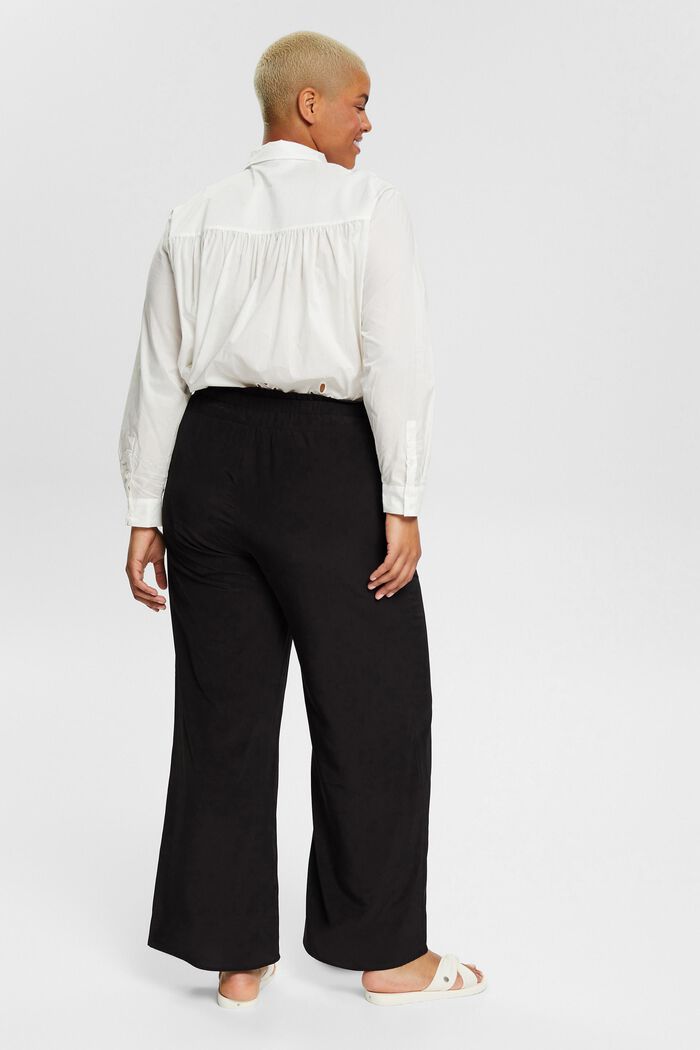 CURVY trousers with a wide leg, LENZING™ ECOVERO™, BLACK, detail image number 3