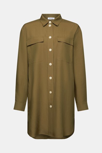 Linen Blend Oversized Button-Up Shirt