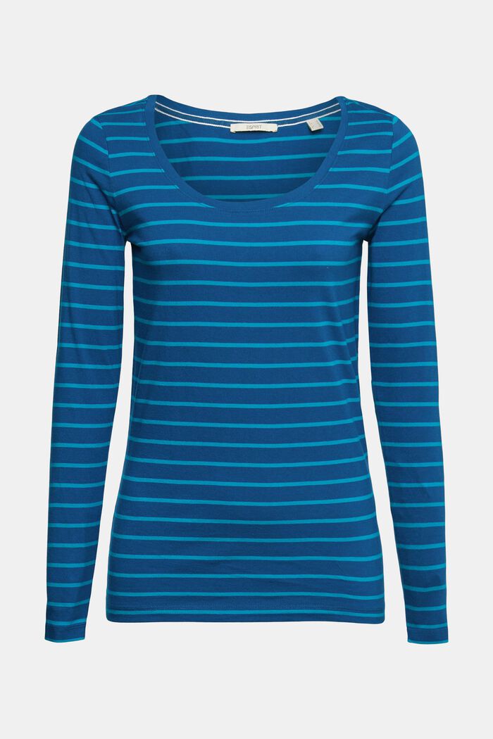 Long sleeve top with a striped pattern, PETROL BLUE, detail image number 2