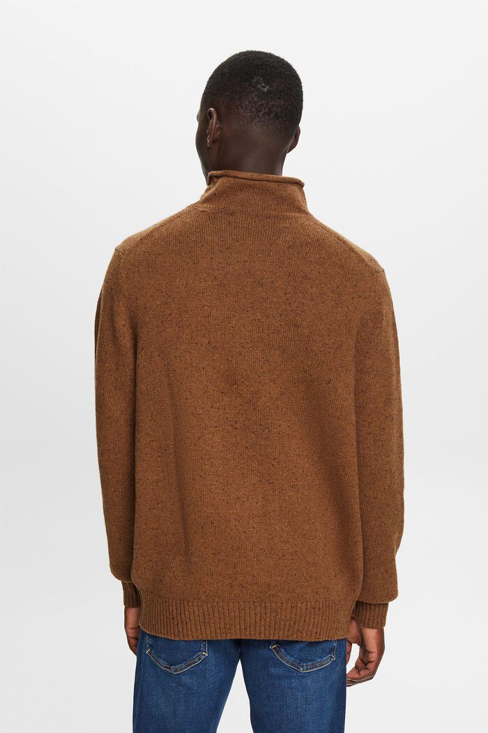Wool-Blend Mockneck Sweater, BARK, detail image number 4