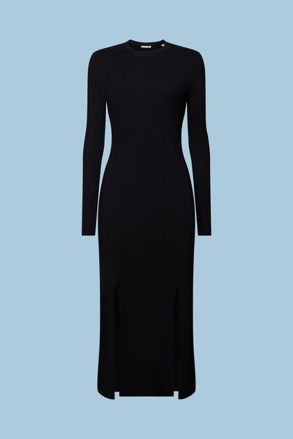 Rib-Knit Midi Dress