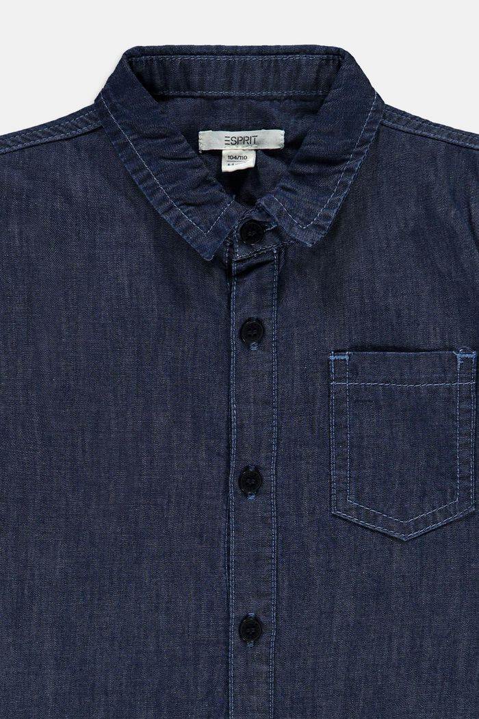 Lightweight denim shirt in 100% cotton, BLUE MEDIUM WASHED, detail image number 2