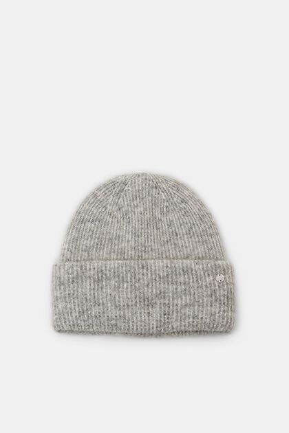 Wool-Blend Ribbed-Knit Beanie