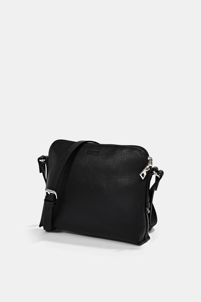 Faux Leather Shoulder Bag, BLACK, detail image number 1
