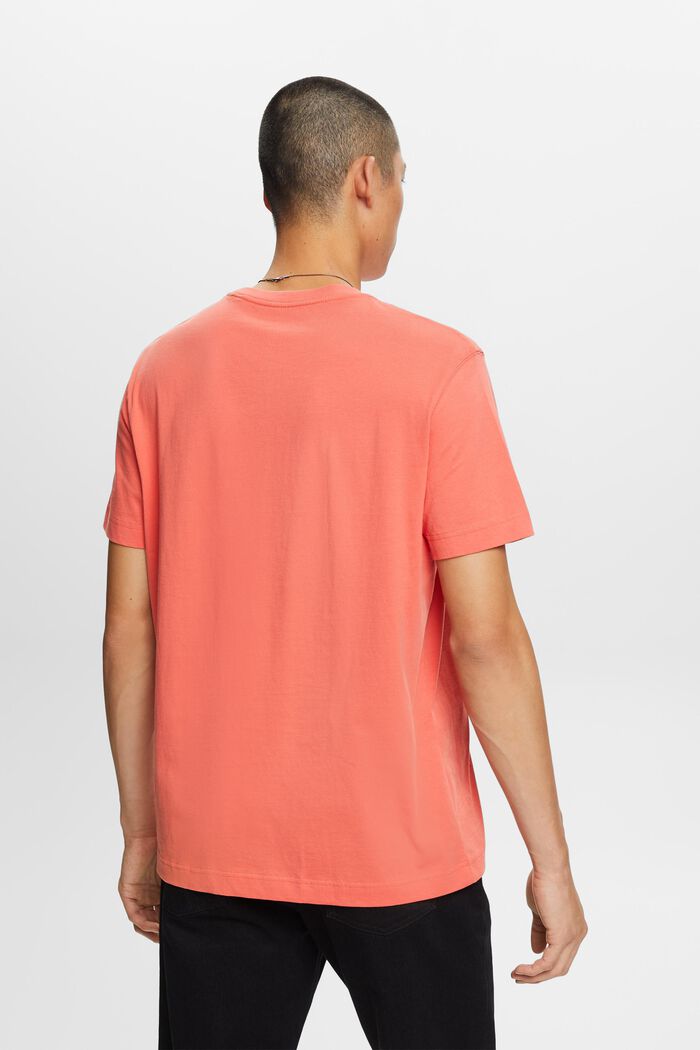 T-shirt with front print, 100% cotton, CORAL RED, detail image number 4