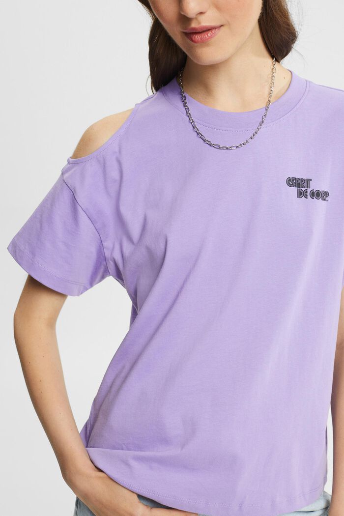 T-shirt with a shoulder cut-out, LILAC, detail image number 2