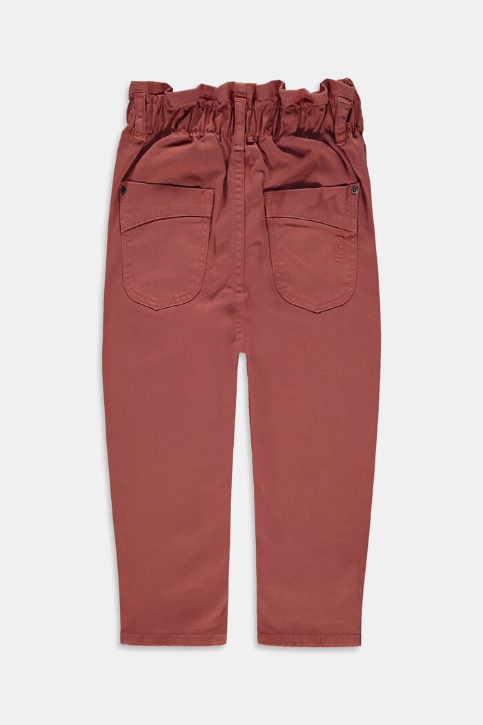 Stretchy paperbag trousers containing organic cotton, DARK MAUVE, detail image number 1