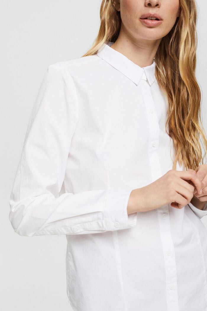 Fitted shirt blouse, WHITE, detail image number 2