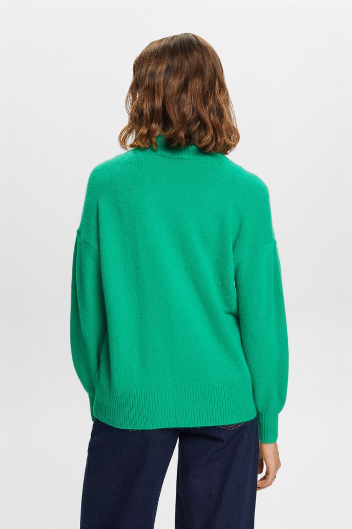 Mock Neck Sweater, GREEN, detail image number 3