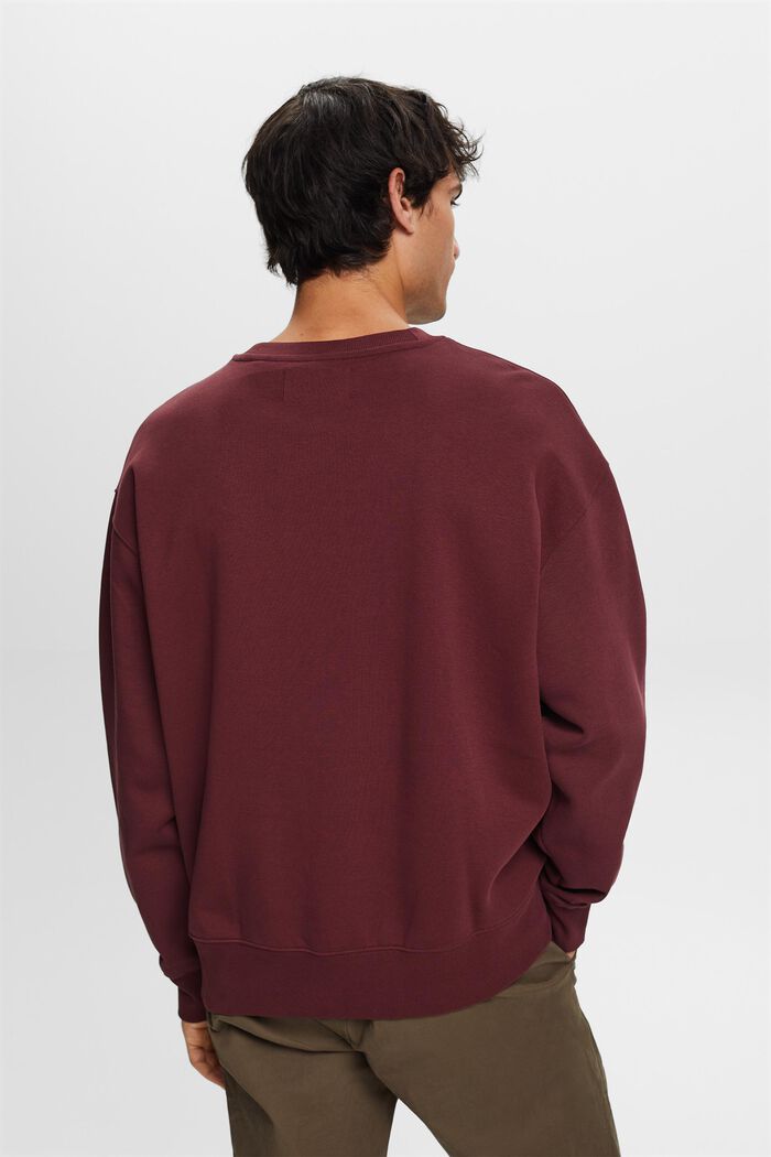 Sweatshirt with logo stitching, AUBERGINE, detail image number 3