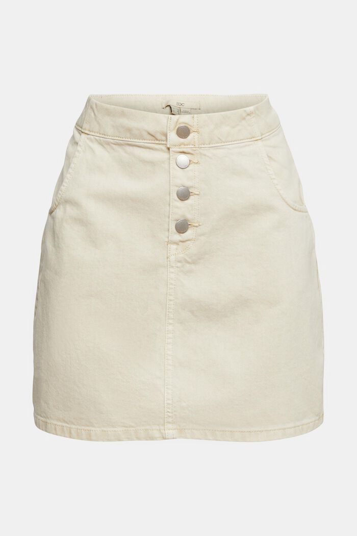 Mini skirt with a button placket, SAND, overview